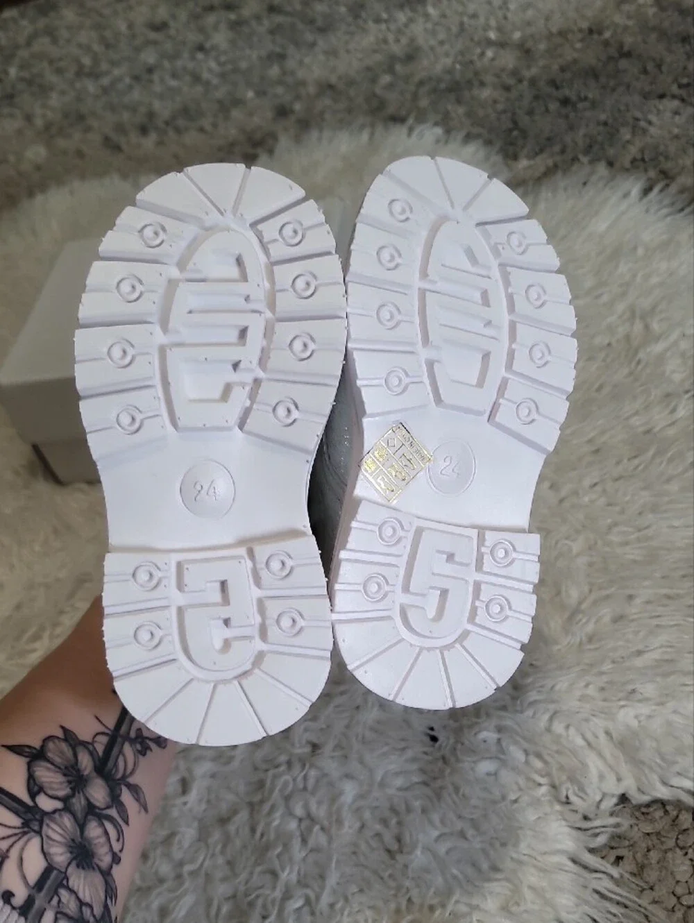 Sparkle White Kids Lace-Up Ankle Boots with Side Zip